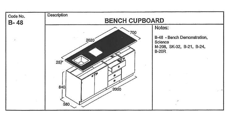 Fixed Bench, Demonstration, Science (Black Top)