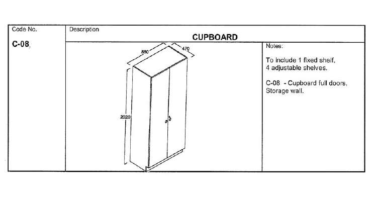 Cupboard, Full Doors, Storage Wall