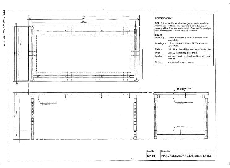 Table, Adjustable, Medium Range