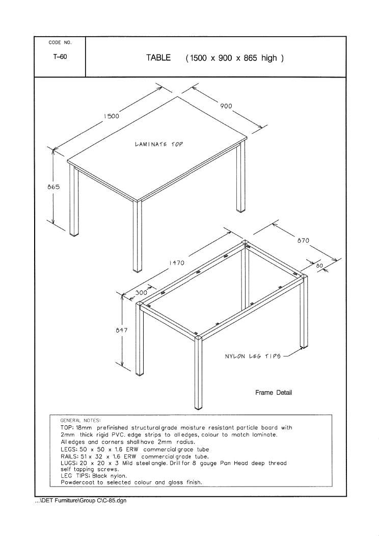 Table, Bench Height