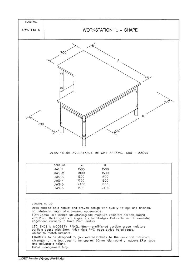 Workstation L-shaped, 1500 x 1500